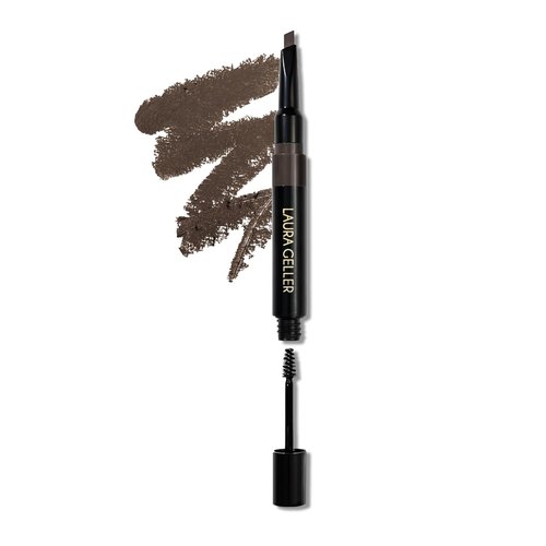 Laura Geller New York Waterproof Brow Pencil & Gel - Dark Brown, Long-Lasting Formula