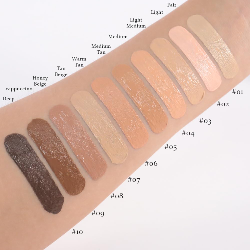 Skiennix Liquid Concealer - Full Coverage Under Eye Brightener for Dark Circles | Vegan & Cruelty-Free, 09 Cappuccino