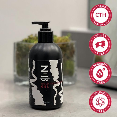 N+B Hair Styling Gel - Strong Hold, Adds Volume & Shine | Curl-Defining | 8 oz, Paraben-Free & Sulfate-Free