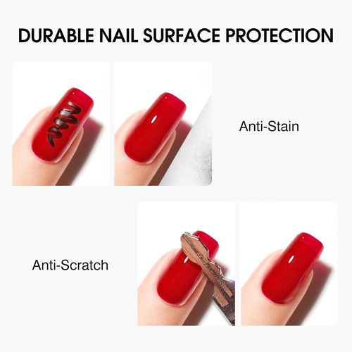 CANNI No Wipe Gel Top Coat Set - High Gloss, Long Lasting Clear Gel Nail Polish Kit | 2 Pcs for Home & Professional Use