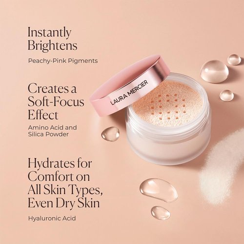 Laura Mercier Translucent Loose Setting Powder - Talc-Free Ultra-Blur Formula for Fair to Medium Skin Tones | Tone-Up Rose Mini Size