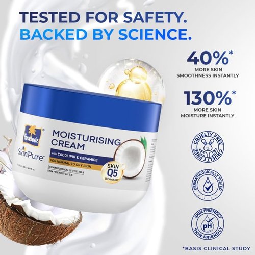 Parachute SkinPure Moisturizing Cream - Daily Body & Face Moisturizer with Coconut Milk & Ceramides | 16.9 Fl Oz | pH 5.5