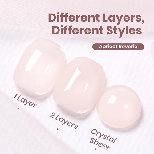 Beetles Apricot Reverie Nude Gel Polish - 15ML Neutral Jelly Pink Base Color for DIY Manicure