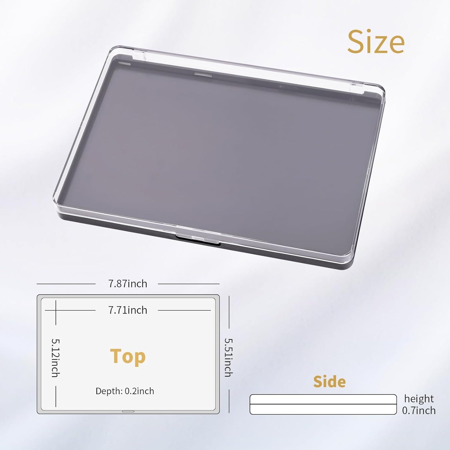 Skiennix Magnetic Makeup Palette - Empty Clear Top for DIY Cosmetics | 3-Pack with 60 Adhesive Stickers - 7.87” x 5.51”
