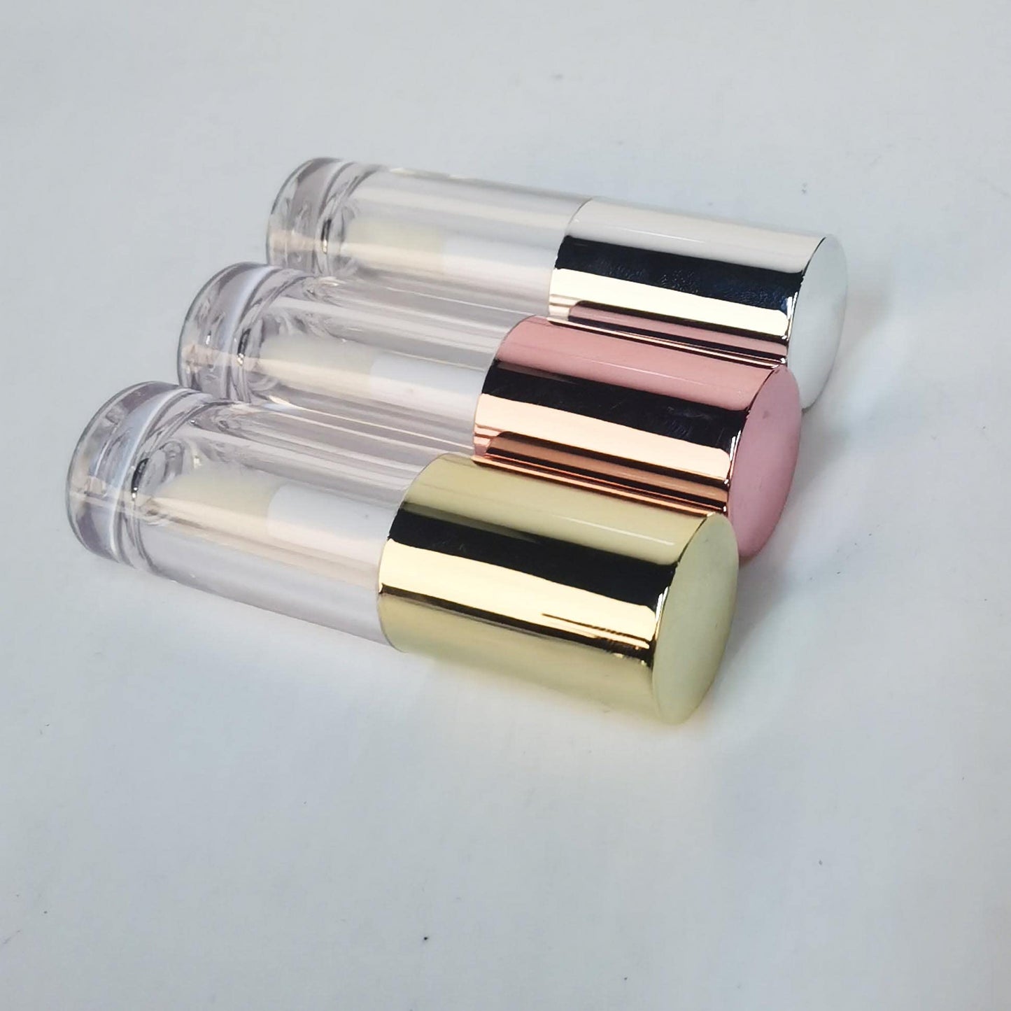 COSIDEA 14pcs Empty 6ml big brush chunky lip gloss tubes lip gloss tubes for DIY lip gloss,Silver lipgloss containers