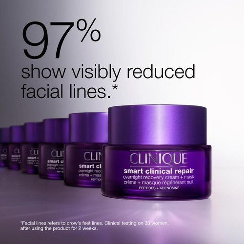 Clinique Smart Clinical Repair Anti-Aging Overnight Recovery Face Cream & Mask | Hydrating with Hyaluronic Acid & Peptides | 1.7 Fl Oz