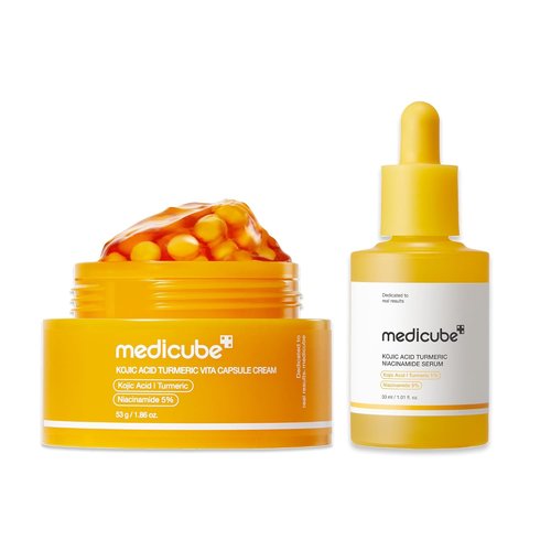 Medicube Kojic Acid Brightening Duo - Cream & Serum for Tone Renewal and Radiance Care