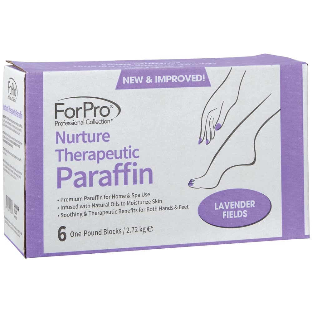 ForPro Professional Collection Nurture Paraffin Wax Refill, Peach Vanilla, Six 1-Pound Paraffin Blocks, Non-Greasy, Moisturizing for Soft & Healthy Skin, 6 Lbs