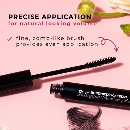 Honeybee Gardens Bellissima Volumizing Mascara - Lightweight, Non-Smudging Black Lace | 0.13 oz Vegan & Cruelty-Free