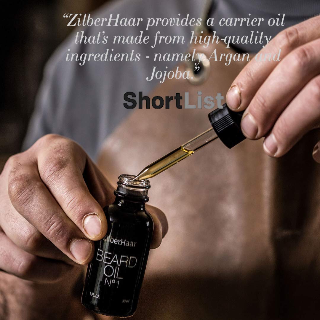 ZilberHaar Beard Oil Set - Nourishing Beard Oil with Brush & Comb for Perfect Grooming
