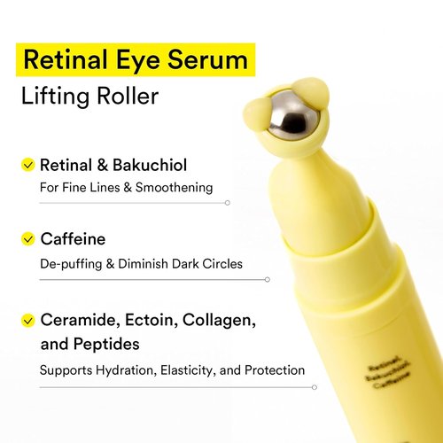 Abib Retinal Eye Serum - Lifting Roller for Wrinkles & Puffiness | 0.5 Fl Oz Travel Size Skincare Essential
