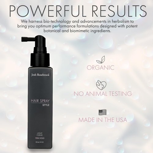 Josh Rosebrook Hair Spray - Firm Hold Formula for Strong Hair Growth | 120mL - 4oz