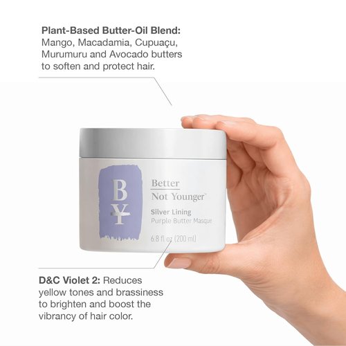 Better Not Younger Silver Lining Purple Hair Mask - Deep Conditioning Treatment for Gray & Blonde Hair | Hydrates & Neutralizes Brassiness