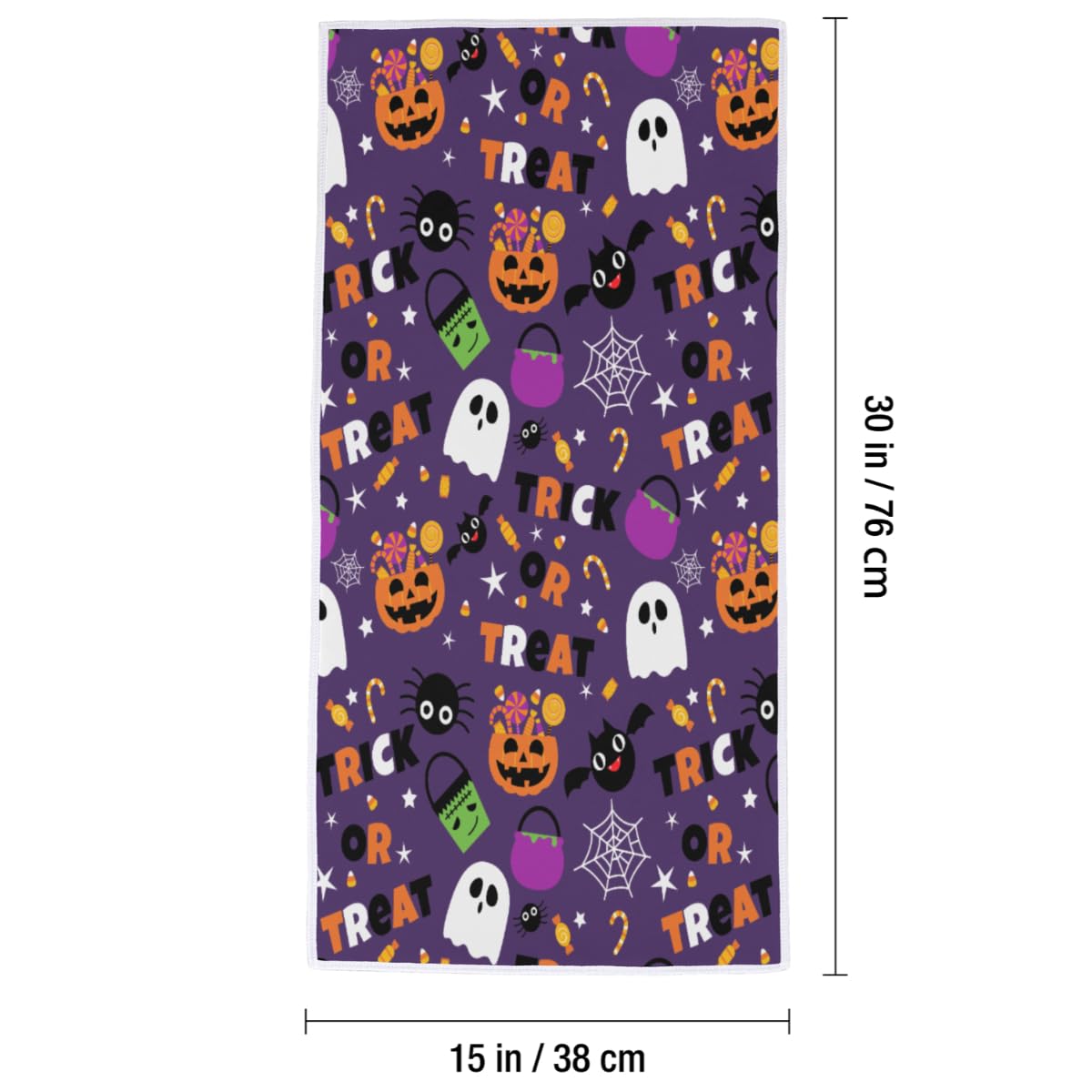 Vhcawsu Halloween Pumpkin Bat Ghost Hand Towel Trick Or Treat Spooky Bath Towels Soft Bathroom Hair Drying Towels Highly Absorbent Fingertip Towel for Spa Gym Sport 16"x30"