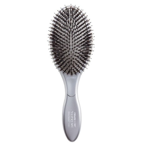 Olivia Garden Ceramic + Ion Supreme Styler Paddle Brush - Boar Bristles for Shine & Frizz Control