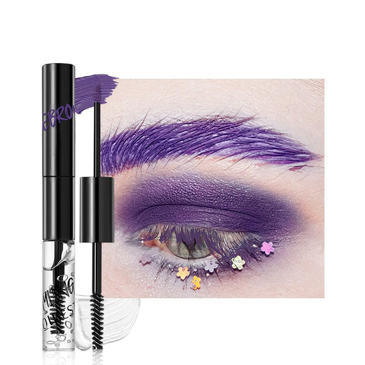 Skiennix 2-in-1 Semi-Permanent Eyebrow Gel - Waterproof Tinted Brow & Lamination Gel, Clear (04#Purple)