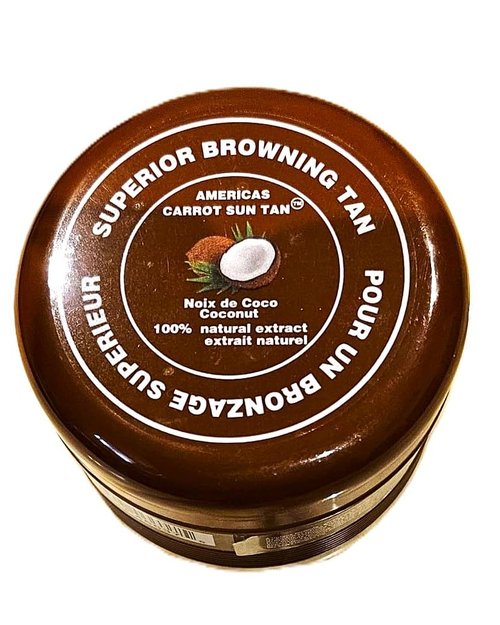 Americas Carrot Sun Tan Coconut - Fast tan accelerator with Coconut, Carrot & Henna - Deep Browning Cream, Moisturizing Tanning lotion for Beach or Sun Bed