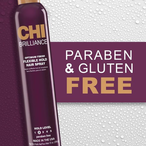 CHI Brilliance Finish Flexible Hold Spray - Light-Hold Finishing Spray for Taming Flyaways | 10 Oz