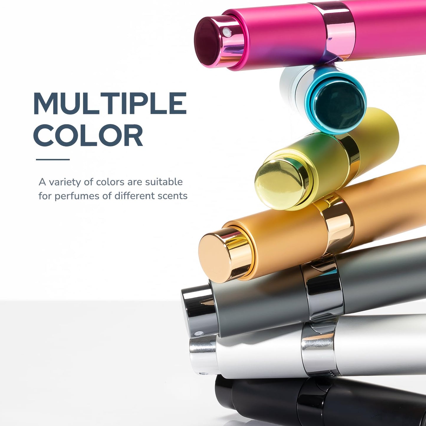 Fusupak Perfume Atomizer Travel Bottle Refillable: Cologne Sprayer Portable for Men - Mini Spray Empty for Refill - 8ml Small Size Black