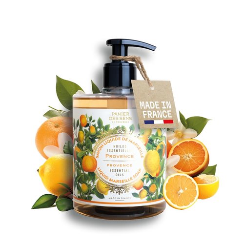Panier des Sens - Fresh Citrus Liquid Hand Soap - Moisturizing Olive Oil Formula - 16.9 Fl Oz Refillable Bottle