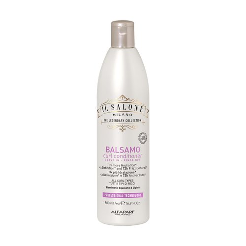 Il Salone Milano Professional Curl Conditioner - Dual Use Leave In Conditioner or Rinse Off - Heat Protection - Hydrates, Moisturizes, Softens - For All Curl Types (16.9 fl oz / 500ml)