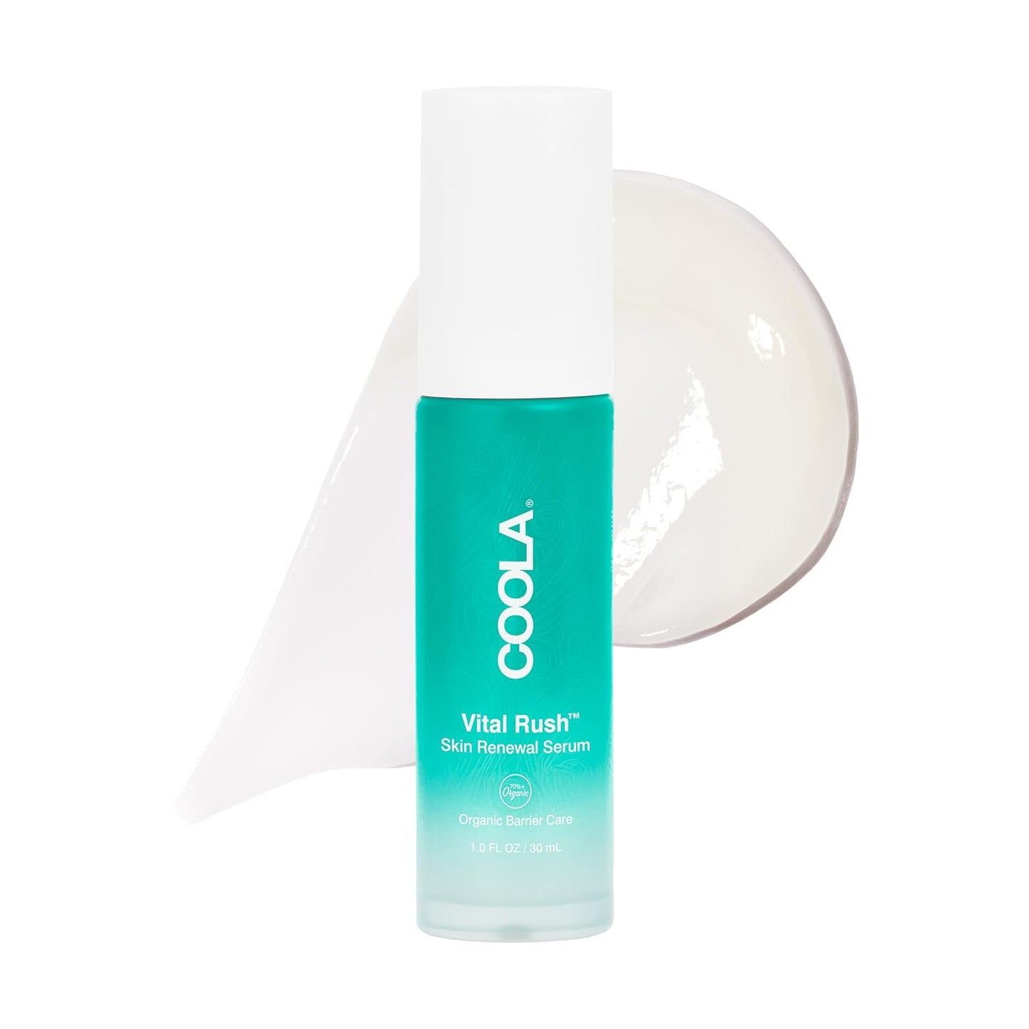 COOLA Organic Vital Rush Serum - Dermatologist Tested Skin Renewal with Vitamin C & Hyaluronic Acid | 1 Fl Oz