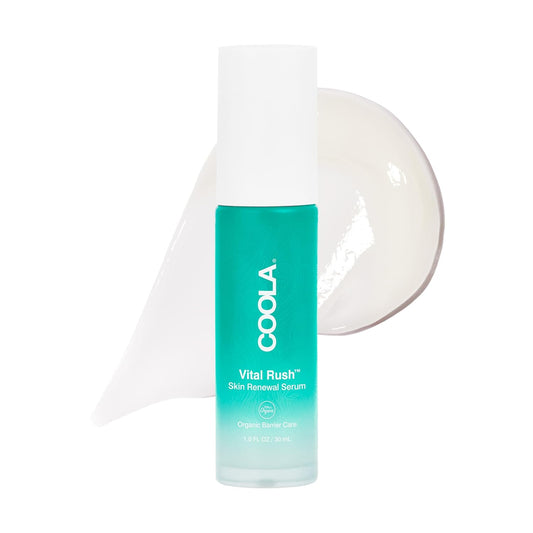 COOLA Organic Vital Rush Serum - Dermatologist Tested Skin Renewal with Vitamin C & Hyaluronic Acid | 1 Fl Oz
