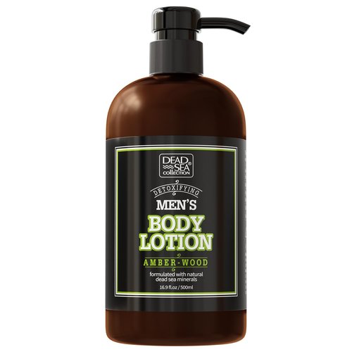 Dead Sea Collection Amberwood Men's Body Lotion - Maximum Hydration with Amberwood Oil & Minerals - 16.9 Fl Oz