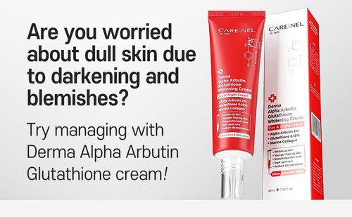 CARE:NEL Whitening Cream - Brightening Formula with Alpha Arbutin & Glutathione | 1.52 Fl. Oz (45ml)