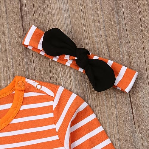 LouVasabuce Toddler Baby Girls Boys Halloween Long Sleeve Pumpkin Face Pattern Romper+ Cap +Slipper Socks 3Pcs Outfits