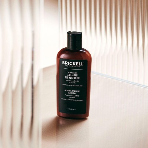 Brickell Men's Rejuvenating Anti-Aging Gel Moisturizer - Natural, Fast Absorbing Formula for Fine Lines (4 oz)