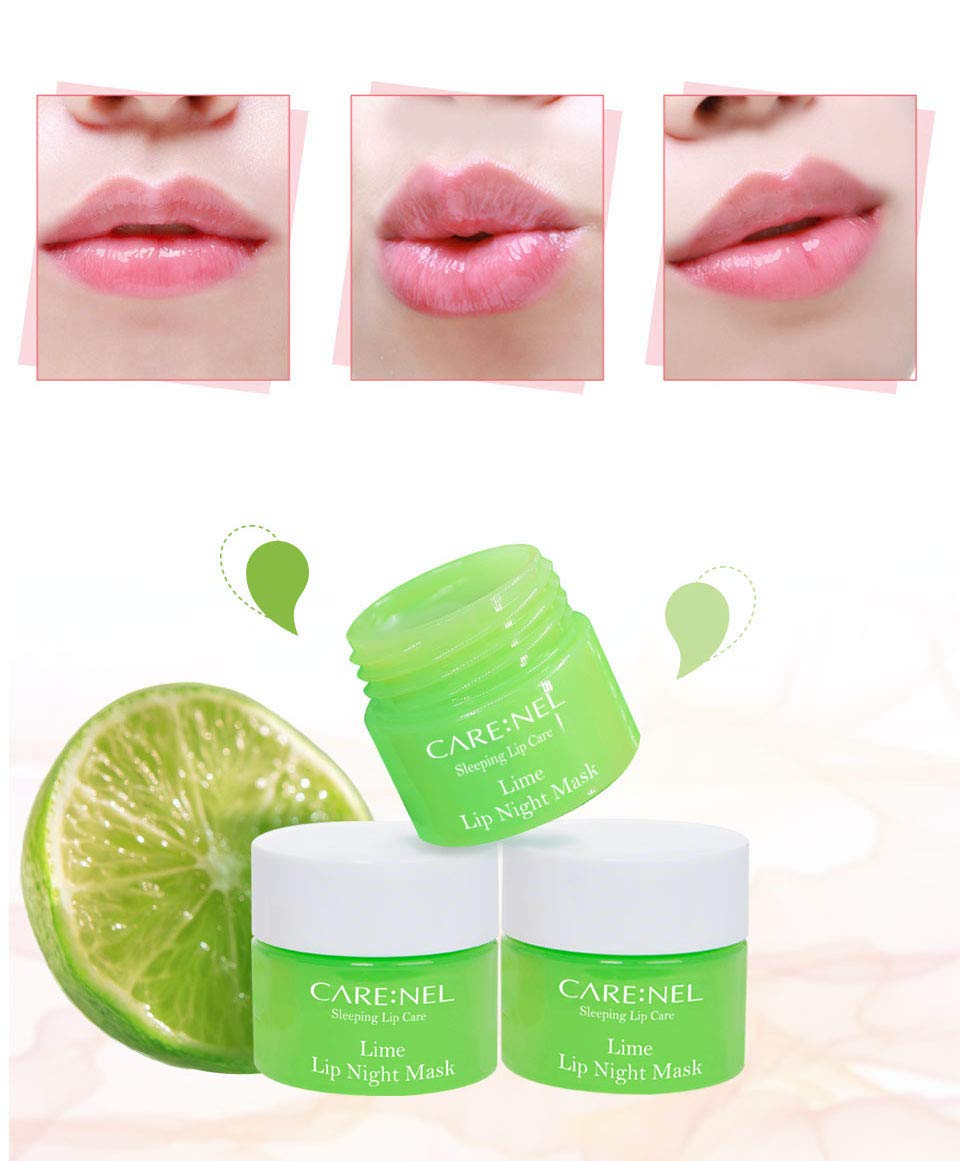 CARENEL Lip Sleeping Mask 5g (Berry2+Lime1) - Moisturizer for Dry Lips - Overnight Treatments Balm, Day and Night Repair Gloss, Scrubs Exfoliator