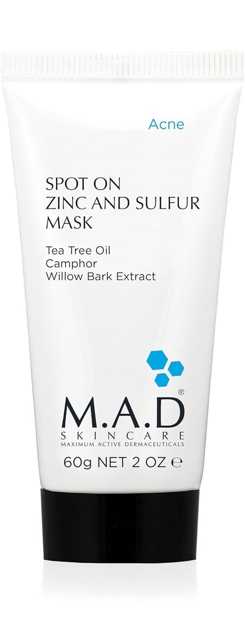 M.A.D Skincare Spot On Zinc & Sulfur Mask - Pore Refining Complex for Oil Control | 2.0 oz