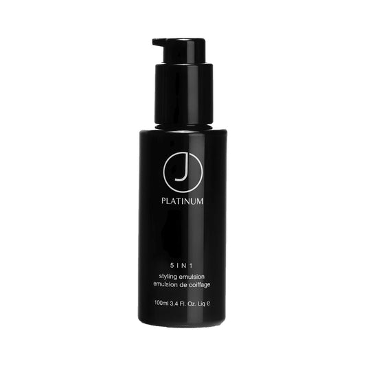 J Beverly Hills Platinum 5 In 1 Leave-in Styling Emulsion Cream with Argan Oil for Heat Protection, (3.4 Oz, 8 Oz)