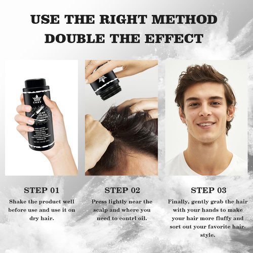 CNNY Matte Hair Styling Powder for Men, Strong Hold Volumizing Powder for Short to Medium Hair, Instant Texture & Thickening