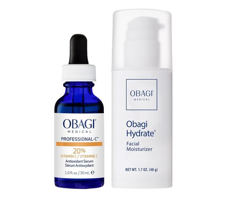 Obagi Professional-C 20% Vitamin C Serum & Hydrate Facial Moisturizer Bundle - Brightens Skin Tone & Reduces Fine Lines
