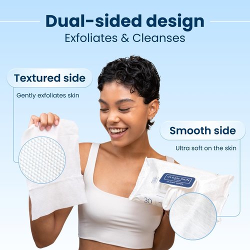 Clean Skin Club XL Face Wipes - Extra Moist Makeup Removing Towelettes | Fragrance-Free, 30 Count