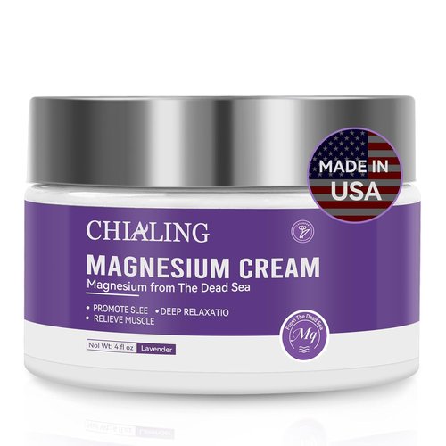 Chialing DeadSea Magnesium Cream - Natural Lavender Lotion for Day & Night Use | 4 oz