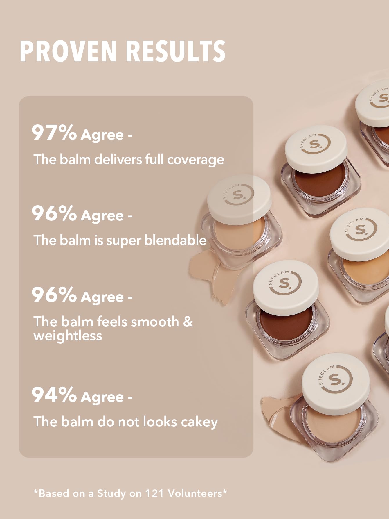 SHEGLAM Hydrating Cream Full Coverage Foundation Balm Long Lasting Concealer Face Foundation for Dry Skin - Shell