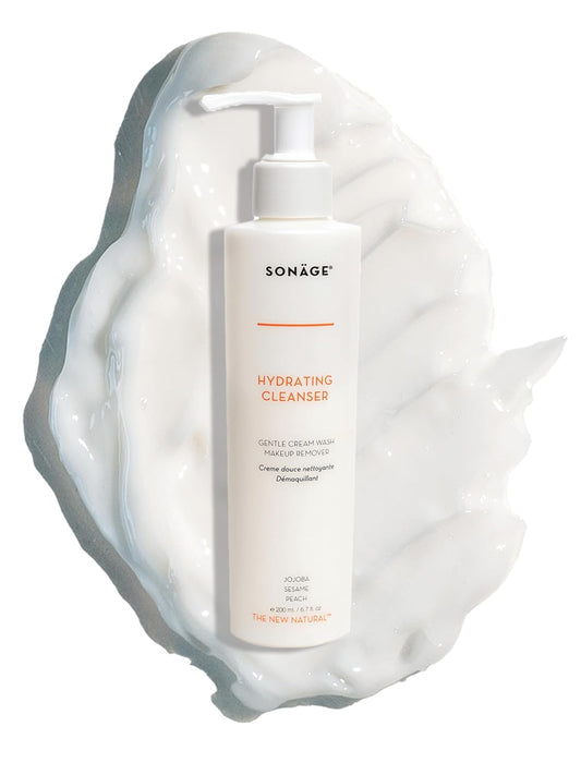 SONAGE Hydrating Facial Cleanser - Gentle Cream Face Wash & Makeup Remover with Aloe, Chamomile & Vitamin E | Non-Stripping, Moisturizing Formula for All Skin Types