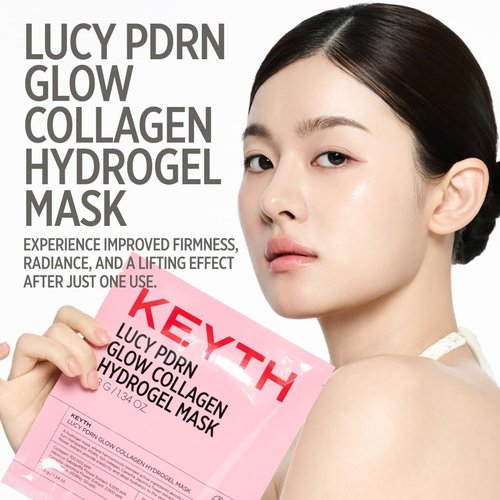 KEYTH Lucy PDRN Glow Hydrogel Mask - Enhance Skin Elasticity & Vitality | 4 Pack, 38g (1.34 oz.)