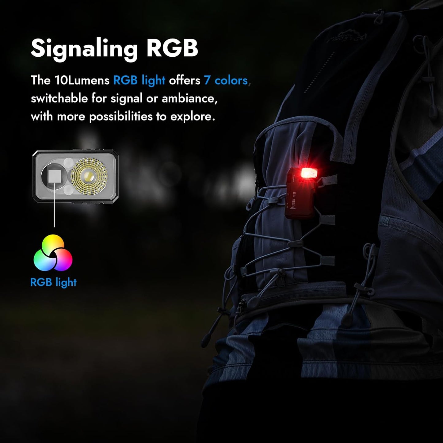 WUBEN G5 Rechargeable EDC Flashlight - 400 Lumens Mini Flashlight with RGB Light | Portable & Magnetic Keychain (Black)