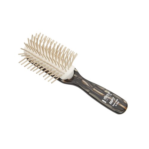 Ibiza Hair Detangling Brush - Wooden Pins for Scalp Stimulation & Faster Drying | Ideal for All Hair Types