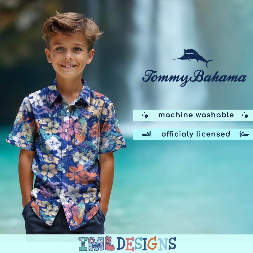 Tommy Bahama Boys Hawaiian Shirt - Classic Woven Button-Down with Pocket | Short Sleeve, Stylish Kids' Apparel