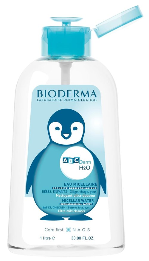 Bioderma ABCDerm H2O - Gentle Baby Skin Care Cleanser - 500ml Hypoallergenic Formula
