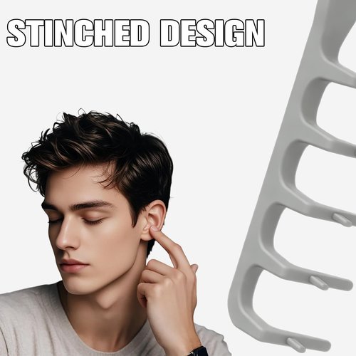 Texture Comb, Volumizing Wide-Tooth Hair Styling Comb, Fluffy Styling Combs, Fringe Parting Brush for Most Hair Types, Creates Fluffy & Layered Hairstyle for Women & Men (Grey)