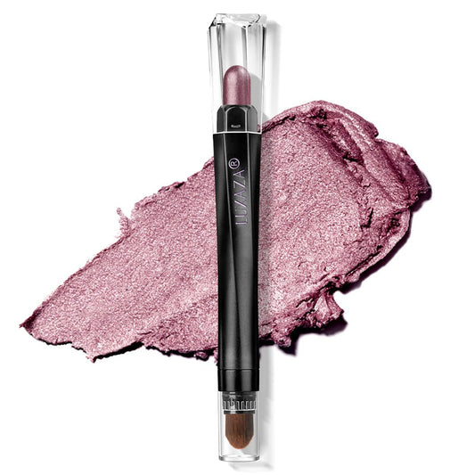 Cream Single Eyeshadow Stick with Blending Brush, Hypoallergenic Eye Shadow Sticks Makeup, Pro Waterproof & Long Lasting Eye Brightener Stick, Eyeshadow Pencil Crayon Shimmer #74