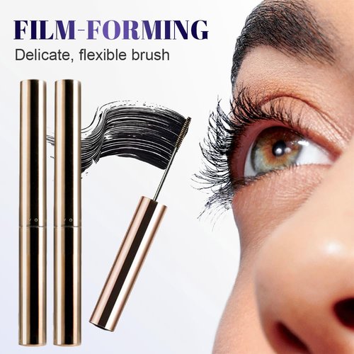 Ultra-Fine Lengthening Waterproof Quick-Dry Mascara, 2026 New Waterproof Quick Drying Curling Mascara, Iron Wand Tubing Mascara 3D Curling Eyelash Long Lasting Smudge Proof No Clumping (Black)
