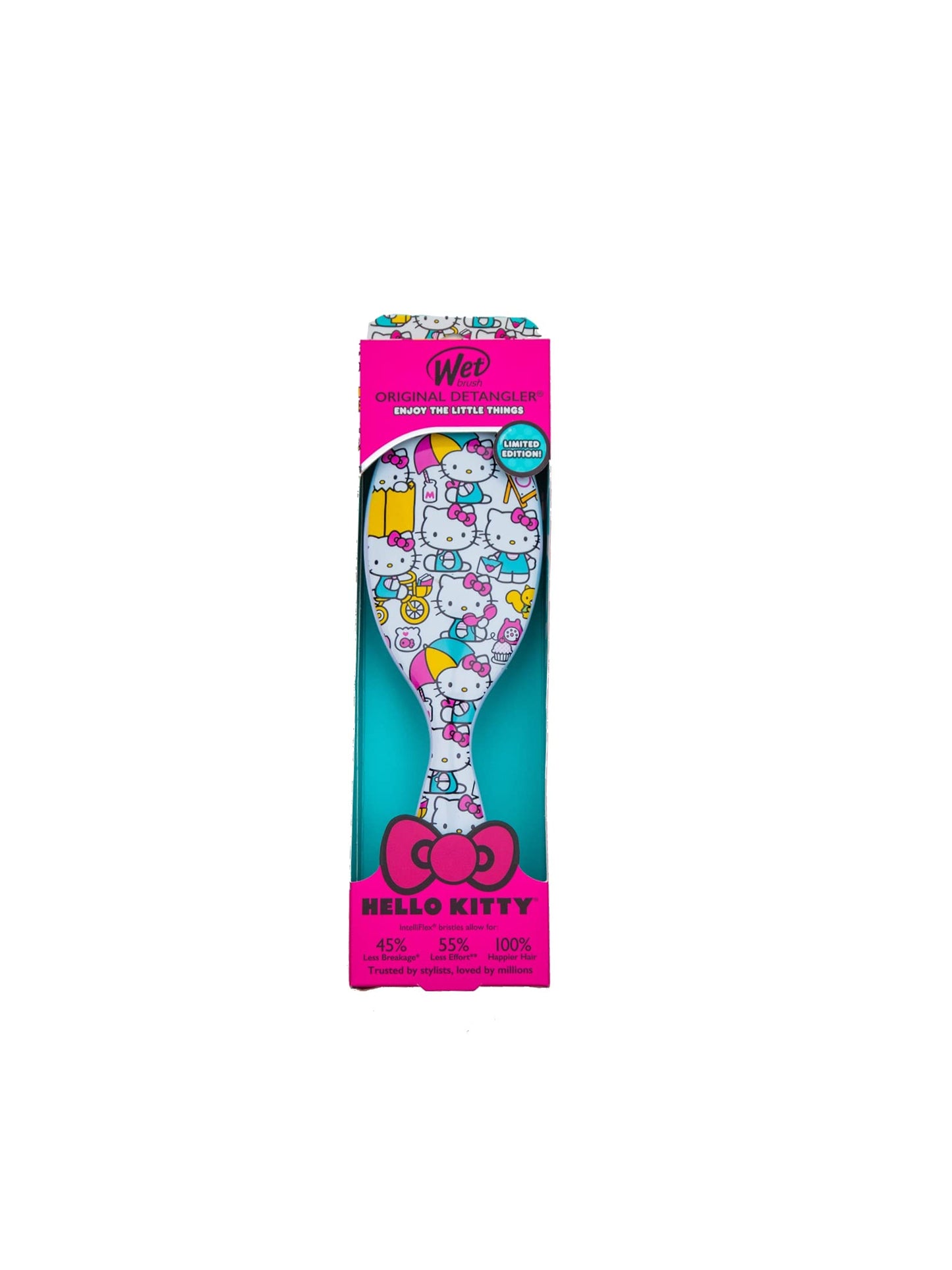 Wet Brush Original Hello Kitty Detangling Brush - Under My Umbrella - All Hair Types - Ultra-Soft IntelliFlex Bristles Glide Through Tangles with Ease, White, 1 Count