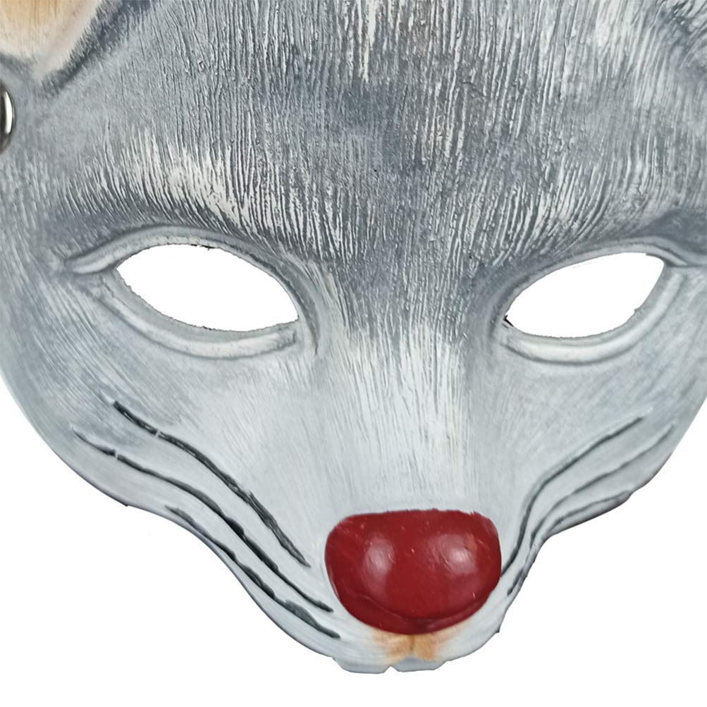 NOLITOY Rat Mask Rat Head Masks Animal Masks for Halloween Costume Party Props Light Grey